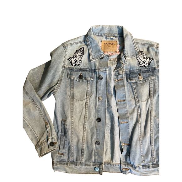 Embroidered Carbon Denim Jacket - Picture 2 of 8